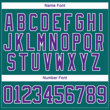 Laden Sie das Bild in den Galerie-Viewer, Custom Teal Purple-White 3D Splash Hockey Lace Neck Jersey
