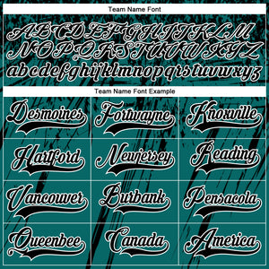 Custom Teal Black-White 3D Splash Hockey Lace Neck Jersey