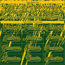 Laden Sie das Bild in den Galerie-Viewer, Custom Green Yellow-White 3D Splash Hockey Lace Neck Jersey
