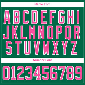 Custom Kelly Green Pink-White 3D Splash Hockey Lace Neck Jersey