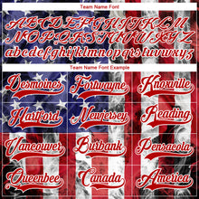 Загрузить изображение в средство просмотра галереи, Custom Red Royal-White 3D American Flag Hockey Lace Neck Jersey
