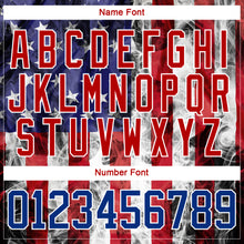 Загрузить изображение в средство просмотра галереи, Custom Red Royal-White 3D American Flag Hockey Lace Neck Jersey
