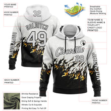 Load image into Gallery viewer, Custom White Black 3D Abstract Flame Sports Pullover Sweatshirt Hoodie
