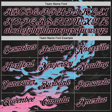 Загрузить изображение в средство просмотра галереи, Custom Black Blue-Light Pink 3D Abstract Flame Sports Pullover Sweatshirt Hoodie

