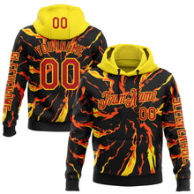Загрузить изображение в средство просмотра галереи, Custom Black Red-Yellow 3D Abstract Flame Sports Pullover Sweatshirt Hoodie
