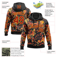 Charger l&#39;image dans la galerie, Custom Black Red-Yellow 3D Abstract Flame Sports Pullover Sweatshirt Hoodie
