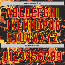 Charger l&#39;image dans la galerie, Custom Black Red-Yellow 3D Abstract Flame Sports Pullover Sweatshirt Hoodie
