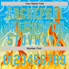 Загрузить изображение в средство просмотра галереи, Custom Blue Sky Blue-Yellow 3D Abstract Flame Sports Pullover Sweatshirt Hoodie
