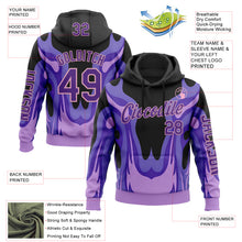 Загрузить изображение в средство просмотра галереи, Custom Black Purple-Light Pink 3D Abstract Flame Sports Pullover Sweatshirt Hoodie
