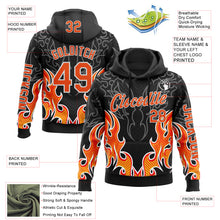 Laden Sie das Bild in den Galerie-Viewer, Custom Black Orange-White 3D Abstract Flame Sports Pullover Sweatshirt Hoodie
