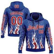 Загрузить изображение в средство просмотра галереи, Custom Royal Red-White 3D Abstract Flame Sports Pullover Sweatshirt Hoodie
