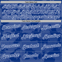 Load image into Gallery viewer, Custom Stitched Royal White 3D Pattern Design Curve Lines Sports Pullover Sweatshirt Hoodie
