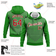 Laden Sie das Bild in den Galerie-Viewer, Custom Stitched Kelly Green Red Green-White 3D Pattern Design Sports Pullover Sweatshirt Hoodie
