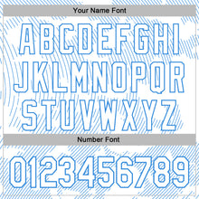 Load image into Gallery viewer, Custom Stitched White Powder Blue 3D Pattern Design Curve Lines Sports Pullover Sweatshirt Hoodie
