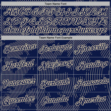 Charger l'image dans la galerie, Custom Stitched Navy Cream 3D Pattern Design Curve Lines Sports Pullover Sweatshirt Hoodie

