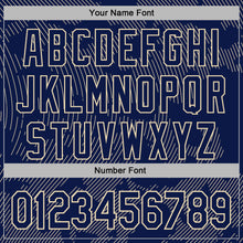 Charger l'image dans la galerie, Custom Stitched Navy Cream 3D Pattern Design Curve Lines Sports Pullover Sweatshirt Hoodie
