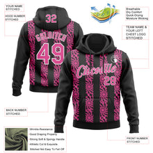 Load image into Gallery viewer, Custom Stitched Black Pink-White 3D Pattern Design Abstract Shape Sports Pullover Sweatshirt Hoodie
