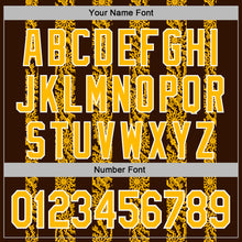 Load image into Gallery viewer, Custom Stitched Brown Gold-White 3D Pattern Design Abstract Shape Sports Pullover Sweatshirt Hoodie
