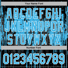 Load image into Gallery viewer, Custom Stitched Black Sky Blue-White 3D Pattern Design Dripping Splatter Sports Pullover Sweatshirt Hoodie
