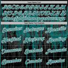 Laden Sie das Bild in den Galerie-Viewer, Custom Stitched Black Teal-White 3D Pattern Design Dripping Splatter Sports Pullover Sweatshirt Hoodie
