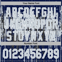 Загрузить изображение в средство просмотра галереи, Custom Stitched Navy Silver-White 3D Pattern Design Dripping Splatter Sports Pullover Sweatshirt Hoodie
