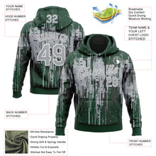 Charger l'image dans la galerie, Custom Stitched Green Gray-White 3D Pattern Design Dripping Splatter Sports Pullover Sweatshirt Hoodie
