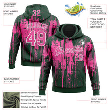 Load image into Gallery viewer, Custom Stitched Green Pink-White 3D Pattern Design Dripping Splatter Sports Pullover Sweatshirt Hoodie
