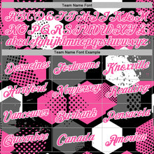 Load image into Gallery viewer, Custom Stitched Black Pink-White 3D Pattern Design Geometric Shape Sports Pullover Sweatshirt Hoodie
