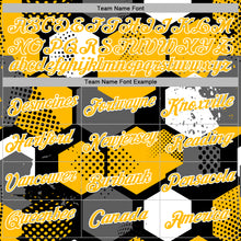 Load image into Gallery viewer, Custom Stitched Black Gold-White 3D Pattern Design Geometric Shape Sports Pullover Sweatshirt Hoodie
