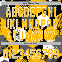 Load image into Gallery viewer, Custom Stitched Black Gold-White 3D Pattern Design Geometric Shape Sports Pullover Sweatshirt Hoodie
