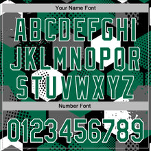 Load image into Gallery viewer, Custom Stitched Black Kelly Green-White 3D Pattern Design Geometric Shape Sports Pullover Sweatshirt Hoodie
