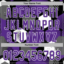 Load image into Gallery viewer, Custom Stitched Black Purple-White 3D Pattern Design Geometric Shape Sports Pullover Sweatshirt Hoodie
