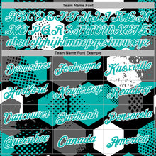 Laden Sie das Bild in den Galerie-Viewer, Custom Stitched Black Aqua-White 3D Pattern Design Geometric Shape Sports Pullover Sweatshirt Hoodie
