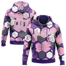 Загрузить изображение в средство просмотра галереи, Custom Stitched Purple Light Pink-White 3D Pattern Design Geometric Shape Sports Pullover Sweatshirt Hoodie
