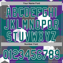 Загрузить изображение в средство просмотра галереи, Custom Stitched Purple Teal-White 3D Pattern Design Geometric Shape Sports Pullover Sweatshirt Hoodie
