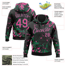 Laden Sie das Bild in den Galerie-Viewer, Custom Stitched Black Pink-Kelly Green 3D Pattern Design Splash Sports Pullover Sweatshirt Hoodie
