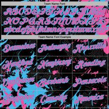 Load image into Gallery viewer, Custom Stitched Black Pink-Sky Blue 3D Pattern Design Splash Sports Pullover Sweatshirt Hoodie
