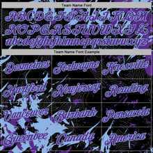 Load image into Gallery viewer, Custom Stitched Black Purple-Light Blue 3D Pattern Design Splash Sports Pullover Sweatshirt Hoodie
