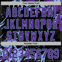 Load image into Gallery viewer, Custom Stitched Black Purple-Light Blue 3D Pattern Design Splash Sports Pullover Sweatshirt Hoodie
