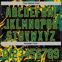 Load image into Gallery viewer, Custom Stitched Black Kelly Green-Gold 3D Pattern Design Splash Sports Pullover Sweatshirt Hoodie
