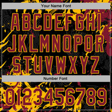 Load image into Gallery viewer, Custom Stitched Black Crimson-Gold 3D Pattern Design Splash Sports Pullover Sweatshirt Hoodie
