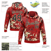 Load image into Gallery viewer, Custom Stitched Red Black-Cream 3D Pattern Design Splash Sports Pullover Sweatshirt Hoodie
