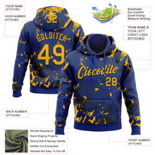 Загрузить изображение в средство просмотра галереи, Custom Stitched Royal Gold-Black 3D Pattern Design Splash Sports Pullover Sweatshirt Hoodie
