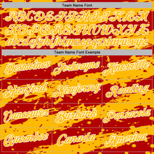 Charger l'image dans la galerie, Custom Stitched Red Gold-White 3D Pattern Design Splash Torn Paper Style Sports Pullover Sweatshirt Hoodie
