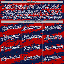 Charger l'image dans la galerie, Custom Stitched Red Navy-White 3D Pattern Design Splash Torn Paper Style Sports Pullover Sweatshirt Hoodie
