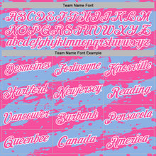 Load image into Gallery viewer, Custom Stitched Light Blue Pink-White 3D Pattern Design Splash Torn Paper Style Sports Pullover Sweatshirt Hoodie
