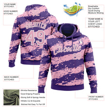 Загрузить изображение в средство просмотра галереи, Custom Stitched Purple Light Pink-White 3D Pattern Design Splash Torn Paper Style Sports Pullover Sweatshirt Hoodie
