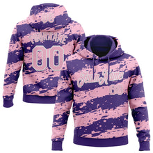 Загрузить изображение в средство просмотра галереи, Custom Stitched Purple Light Pink-White 3D Pattern Design Splash Torn Paper Style Sports Pullover Sweatshirt Hoodie
