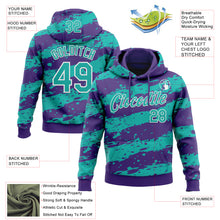 Загрузить изображение в средство просмотра галереи, Custom Stitched Purple Aqua-White 3D Pattern Design Splash Torn Paper Style Sports Pullover Sweatshirt Hoodie
