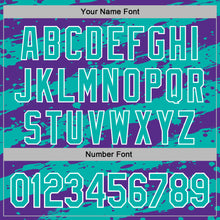 Загрузить изображение в средство просмотра галереи, Custom Stitched Purple Aqua-White 3D Pattern Design Splash Torn Paper Style Sports Pullover Sweatshirt Hoodie
